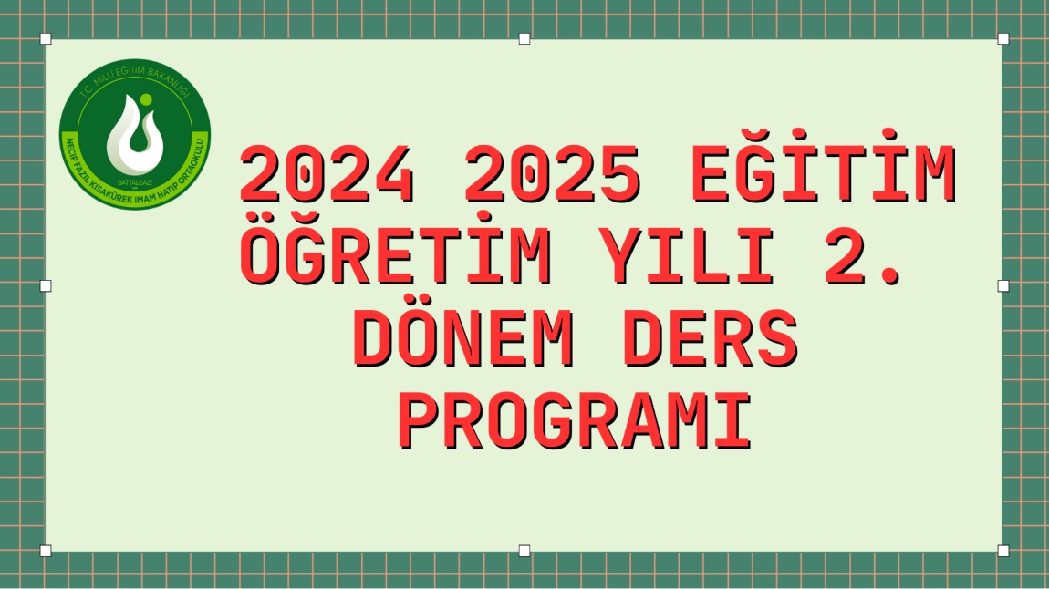 2. Dönem Ders Programı